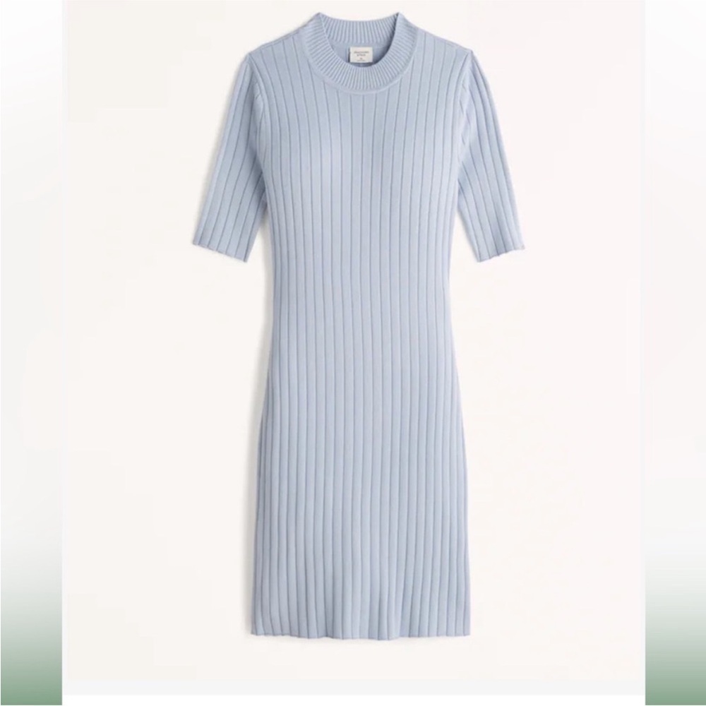Abercrombie & Fitch Mockneck Mini Sweater Dress Size Small Petite Pastel Blue